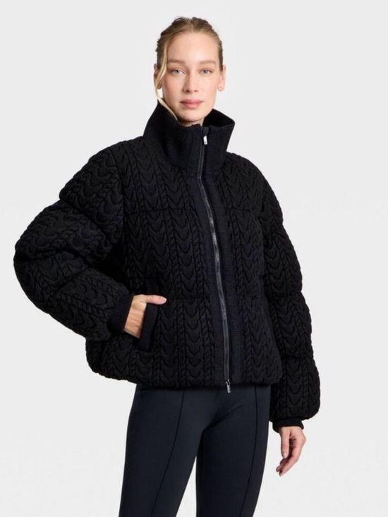 all in motion Jackets & Blazers - All In Motion Women’s Cable Knit Puffer Jacket - Black Size Medium NWT